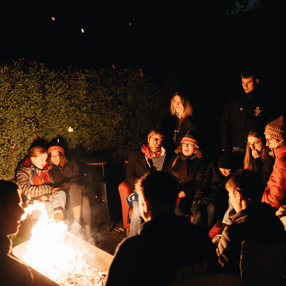 Ladies talking in church