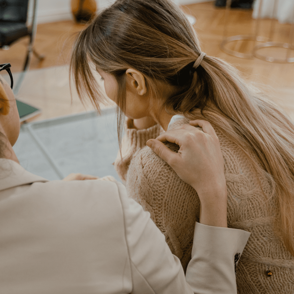 Ladies talking in church