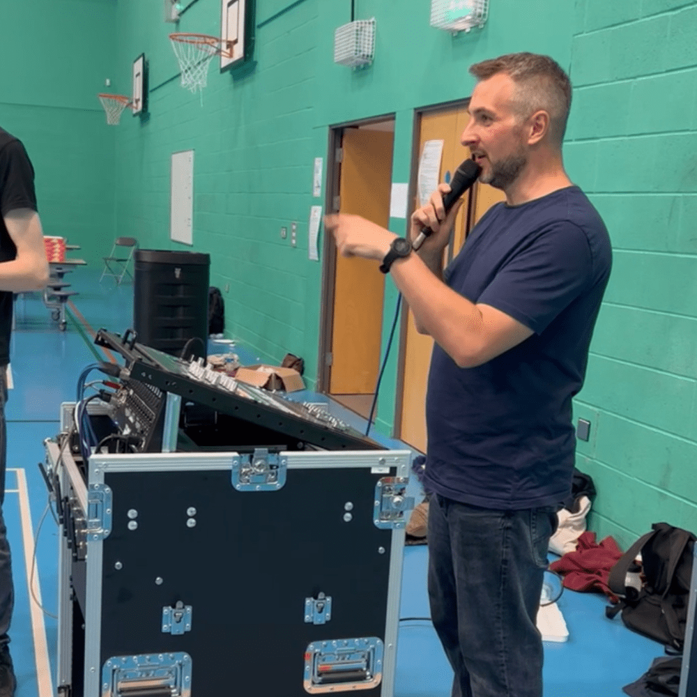 Ladies talking in church